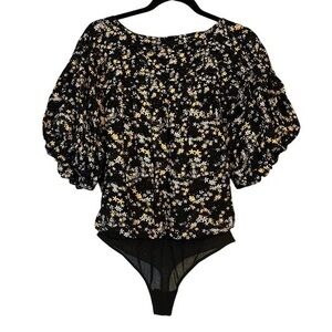 Floral Black and White Women's Top
